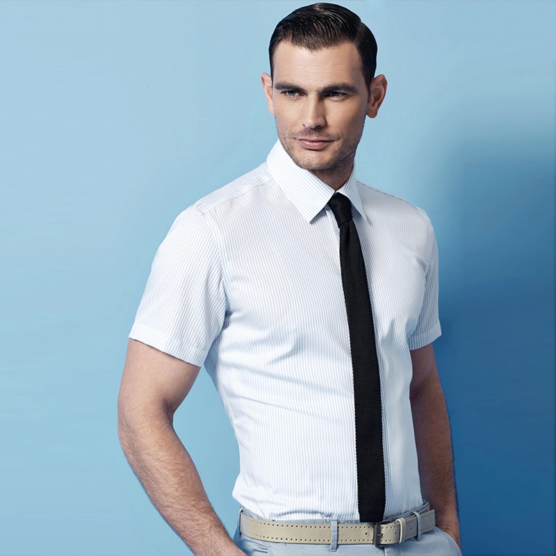 男短袖白衬衫DP衬衣高级私人定制