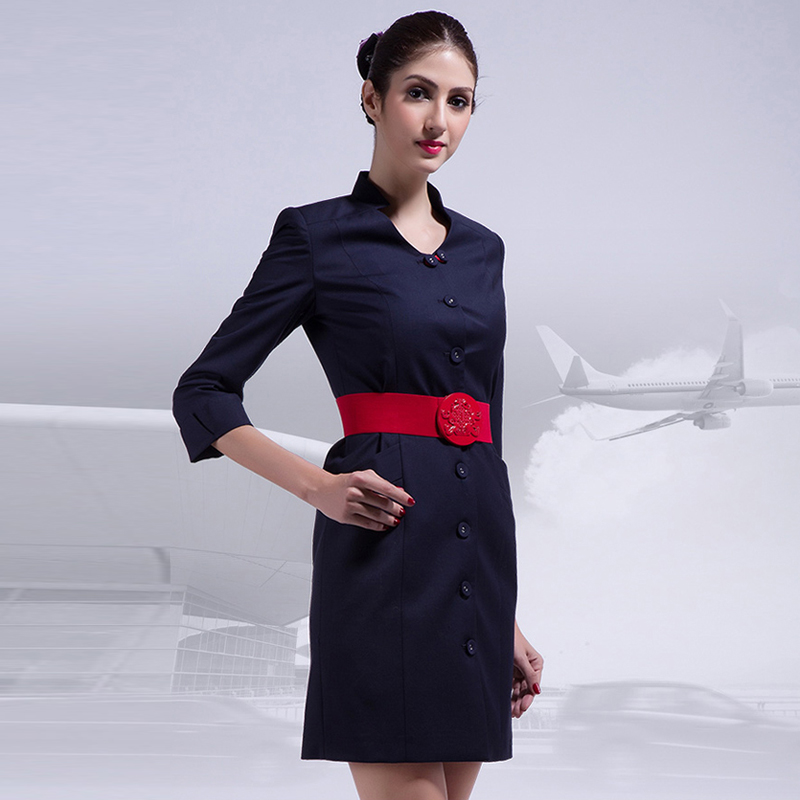 空姐团体制服OL通勤包臀连衣裙工作服女装定制(BDFU05)