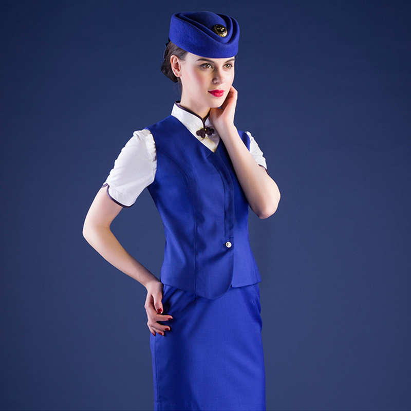 航空制服东航空姐制服美容师夏季短袖套装定制(BDFU08-5)